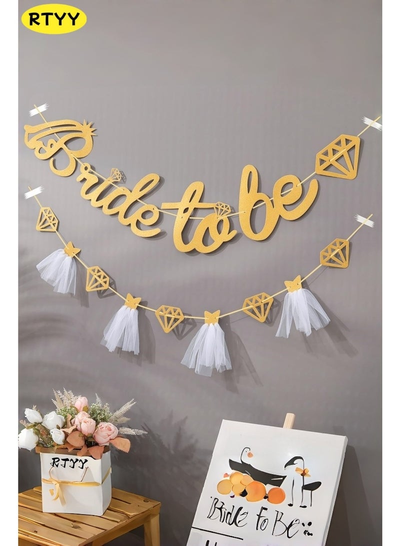 RTYY Bridal Shower Banner Set，Bridal and bachelorette party decorations, Weeding Banner，Bride to Be Banner Sign Glitter Paper 3D Wedding Dress Diamond Bride Garland Bunting Hen Party BannerFor Bridal Shower Wedding Engagement Bachelorette Hen Party Decorations Supplies（Silver） - Image 1