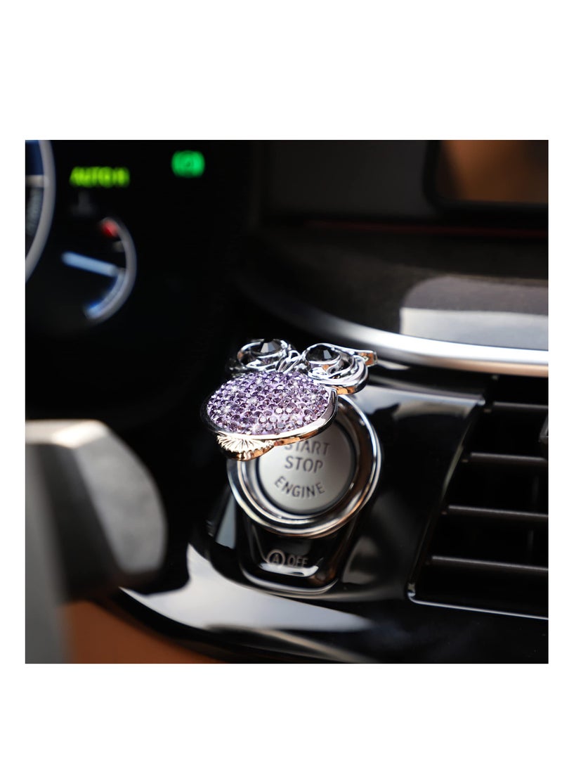 SYOSI Car Push Start Button Cover, Cute Bling Crystal Car Engine Start Stop Button Cover, Car Engines Start Stop Accessories for Owl Car Interior Decoration Rhinestone Sticker - Image 5