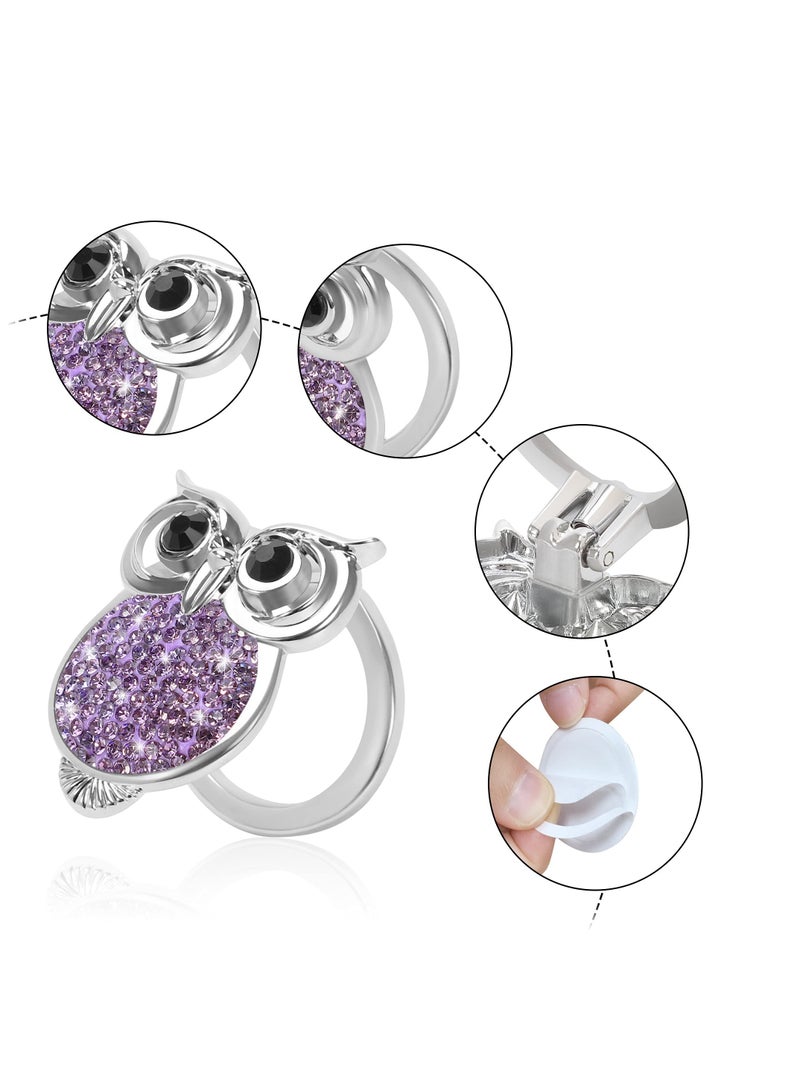 SYOSI Car Push Start Button Cover, Cute Bling Crystal Car Engine Start Stop Button Cover, Car Engines Start Stop Accessories for Owl Car Interior Decoration Rhinestone Sticker - Image 3