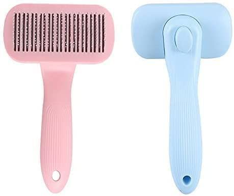 APURK Pet Grooming Brush Pet Massaging Tool for Dogs/Cats Cleaning Slicker Brushes Shedding Removes Tools Mats Tangled Hair for Pet Massage-Self Cleaning(Pack of 1) Multicolor (Pet Grooming Brush) - Image 1