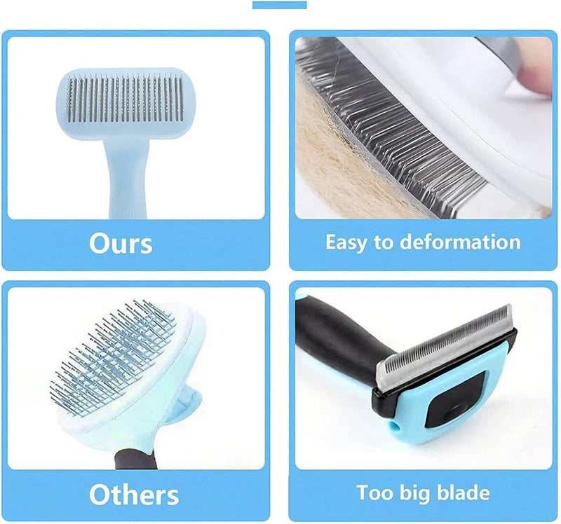 APURK Pet Grooming Brush Pet Massaging Tool for Dogs/Cats Cleaning Slicker Brushes Shedding Removes Tools Mats Tangled Hair for Pet Massage-Self Cleaning(Pack of 1) Multicolor (Pet Grooming Brush) - Image 4