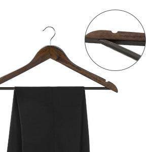 Evolluxi Lotus Wooden Hangers, Diwali Gift Hampers Solid Wood Shirt Hangers,Dress Coat Jacket Clothes Hangers,with Extra Smooth Finish, 360 Degree Swivel Hook(Retro) (Walnut, 10) - Image 2
