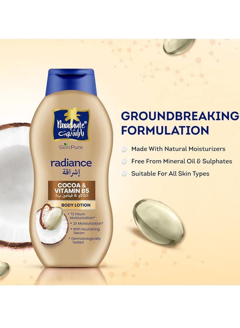 Parachute Cocoa & Vitamin B5 Radiance Body Lotion 400ml - Image 3