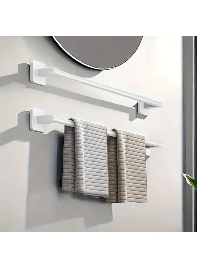 Grey Aluminum Towel Bar With Slipper Holder Wall Mounted Bathroom Kitchen Organizer - Image 1
