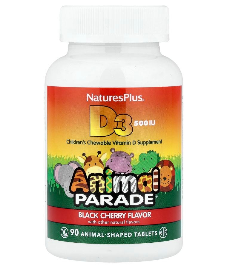 Animal Parade® Vitamin D3 Black Cherry 12.5 mcg (500 IU) 90 Animal-Shaped Tablets