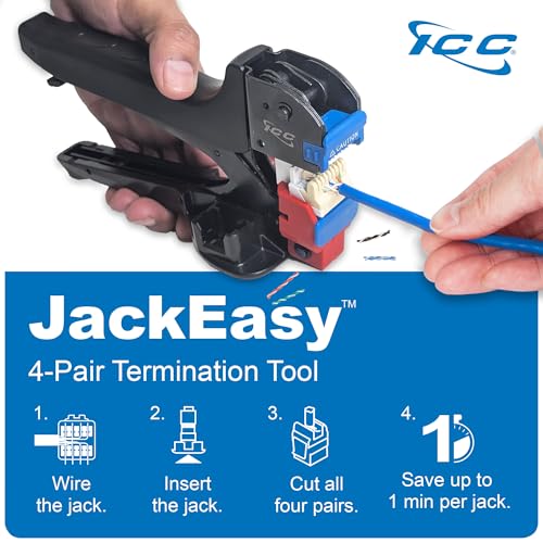 ICC Voice Grade Telephone Keystone Jack with Inline IDC (Easier Termination), 6P6C RJ11, UL Listed TAA Compliant for Wall Plate or Patch Panel, Works with JackEasy Termination Tool, White 25 Pack - Image 3