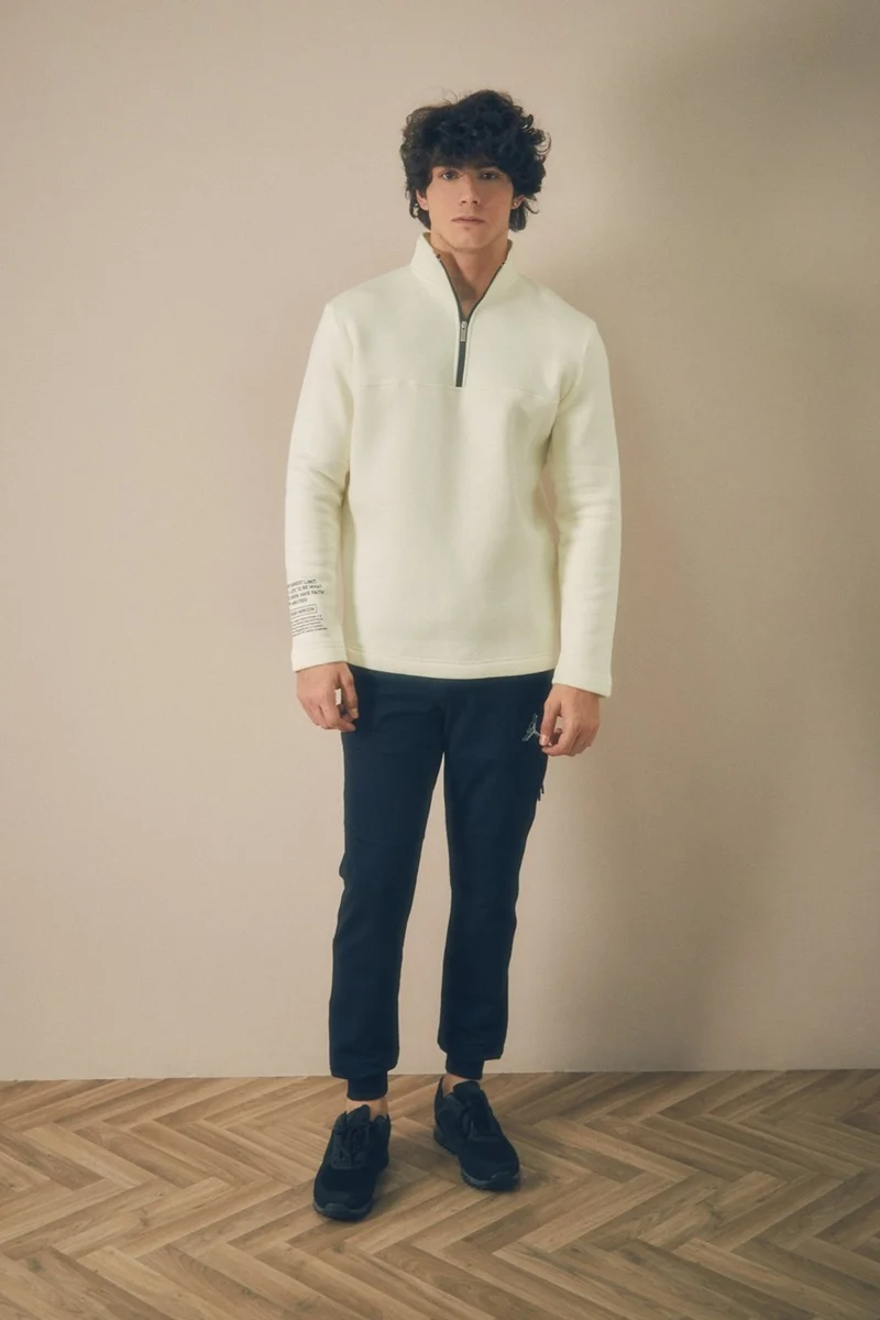 فولامودا Basic Half Zipper Stand Collar Sweatshirt