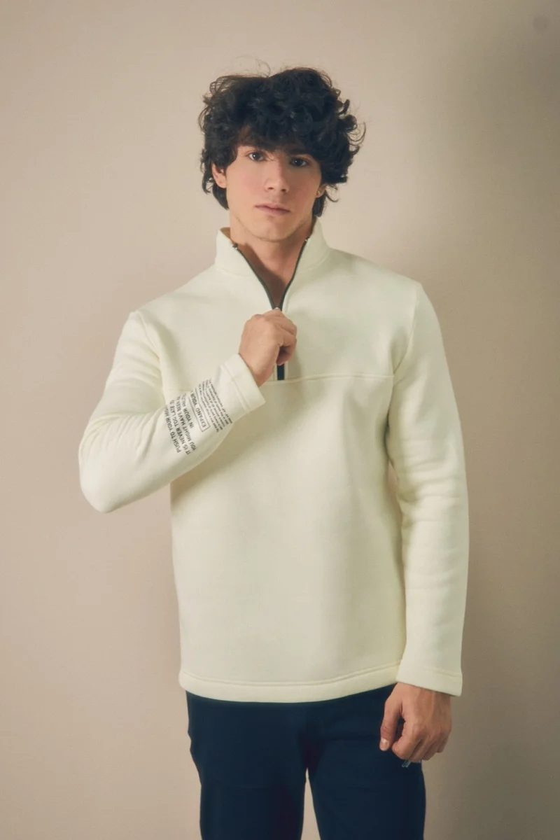 فولامودا Basic Half Zipper Stand Collar Sweatshirt