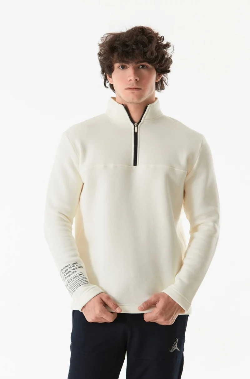 فولامودا Basic Half Zipper Stand Collar Sweatshirt