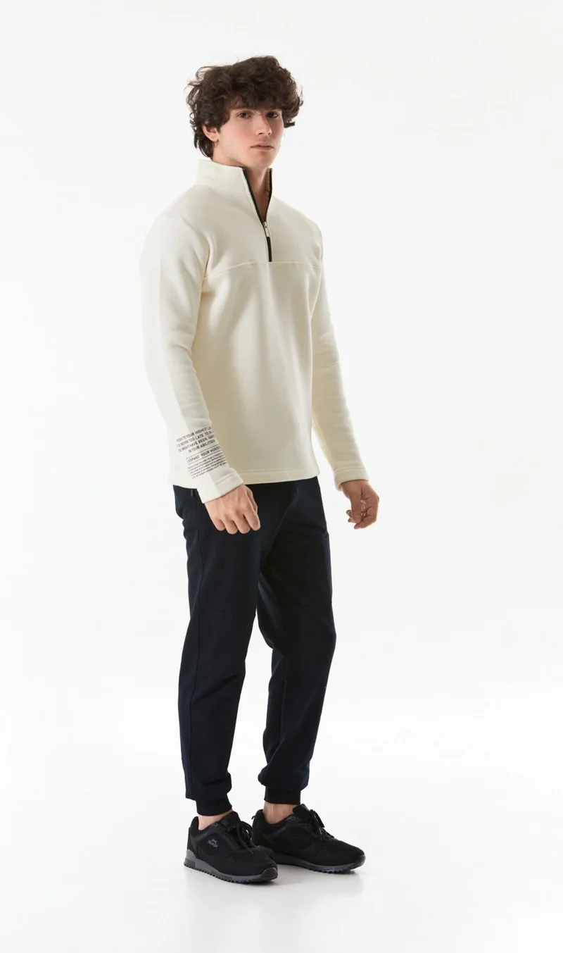 فولامودا Basic Half Zipper Stand Collar Sweatshirt