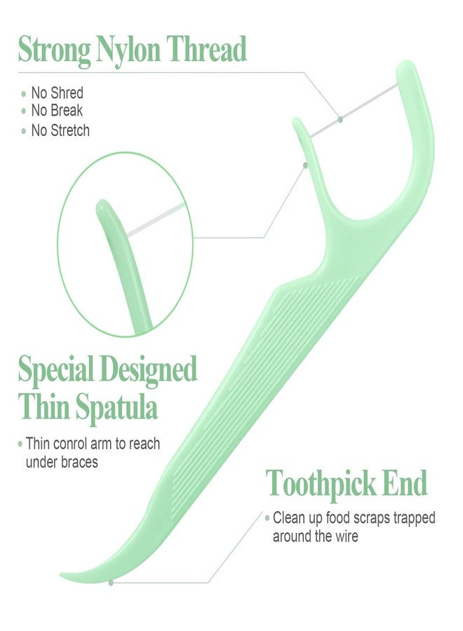 Lakeyface 300 Count Orthodontic Flossers for Braces with Floss Dispenser, Brace Flossers for Kids Teeth & Adults, Dental Floss for Braces, Dental Floss Picks, 50 Count Bag (Pack of 6 - Image 2