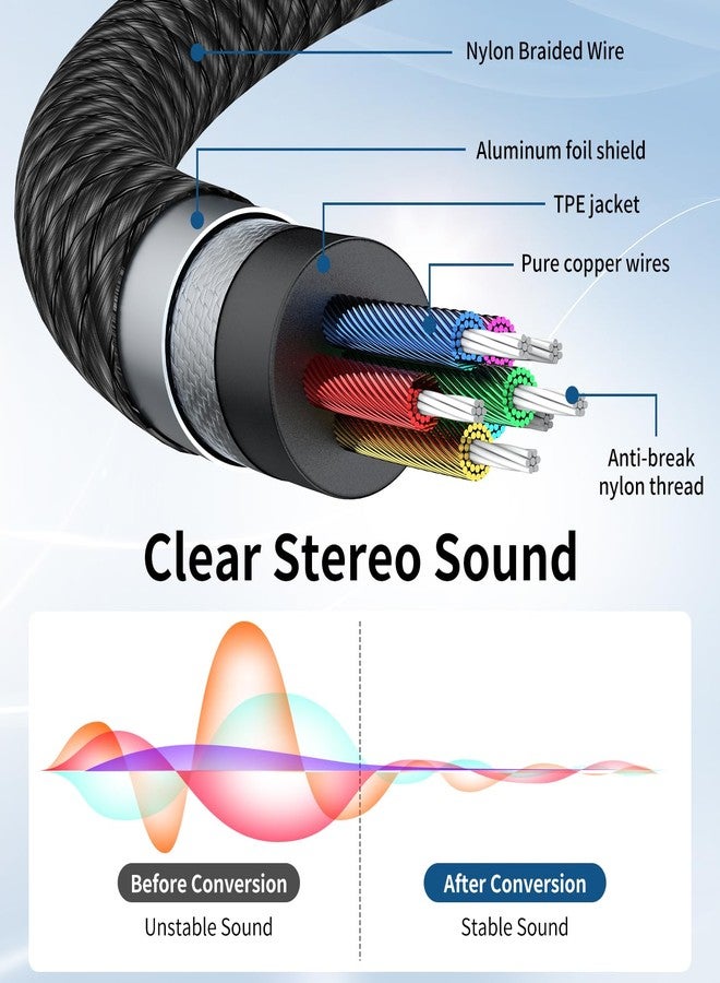 QianLink Headphone Splitter, 3.5mm Male to 2 Female Ports, 1ft/0.30m Extension Cable for PS4, PS5, Xbox, Switch, PC Gaming Headsets, Phone, Tablet & More - Image 5