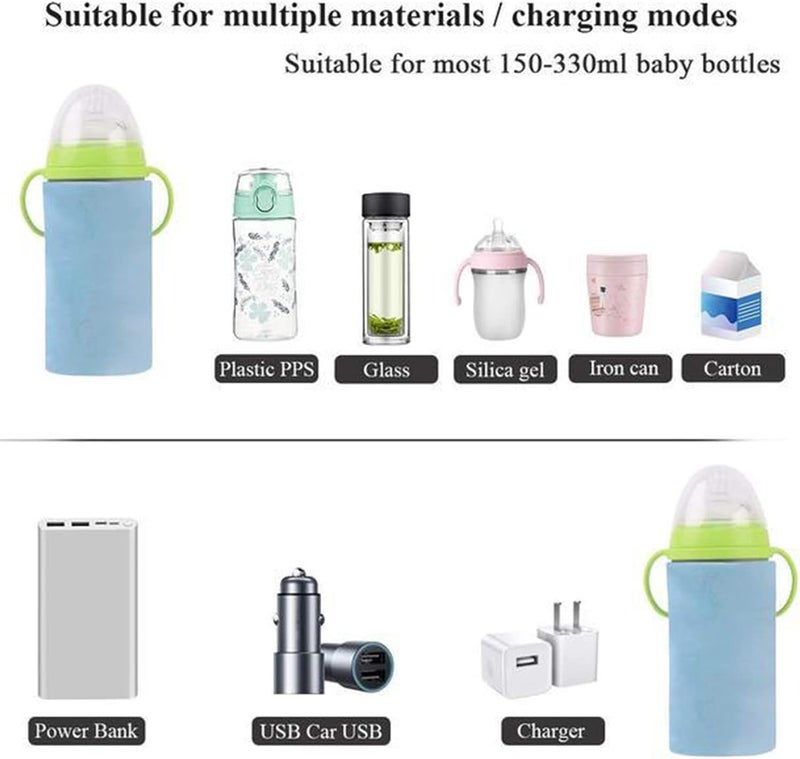 كلاراكو جهاز تسخين زجاجات الرضاعة المحمول للسيارة، مزود بمنفذ USB لتسخين الحليب، مع كابل بيانات USB واحد (أزرق فاتح، مقاس واحد) - Image 5