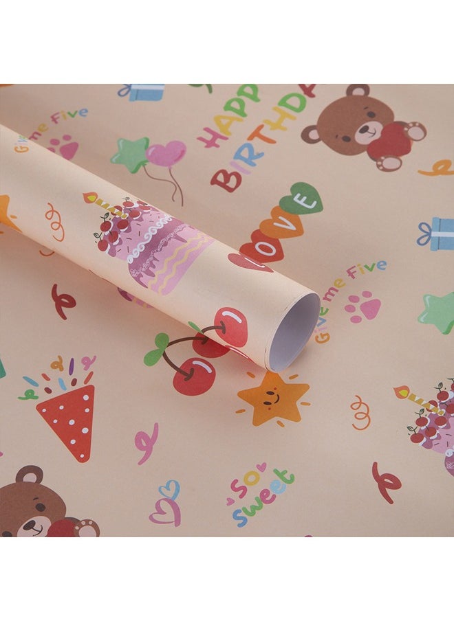 Zeemey 8 Sheets Gift Wrapping Paper With Accessories,Holiday Gift Wrapping Paper,Birthday Gift Box Gift Wrapping DIY, Gift Wrapping Paper for Birthday, Holiday, Wedding, Party,Kids Gift Wrapping (70cmX50cm)  - Image 5