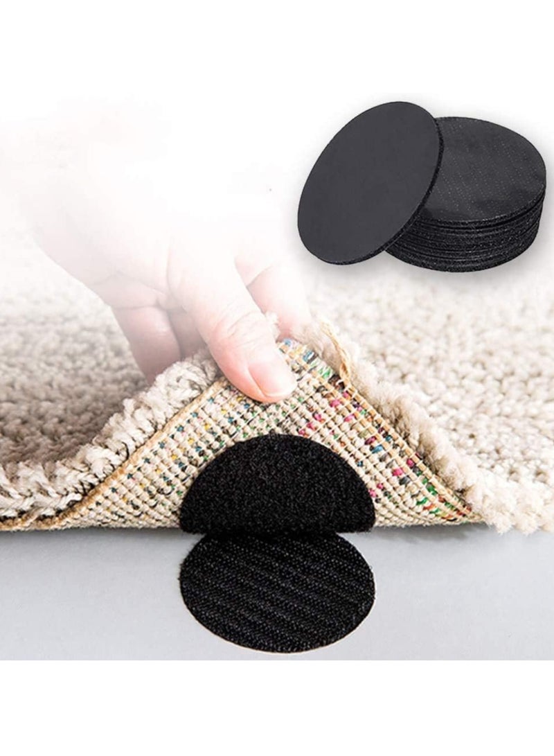 10pcs Reusable Rug Grippers Sofa Cushion Fasteners, Washable Rug Pads Carpet Stickers, Fixed Rug Pads Non-Slip for Wooden and Hard Floors, Floor Mats, Tile Floors, Carpets (Round)  - Image 1