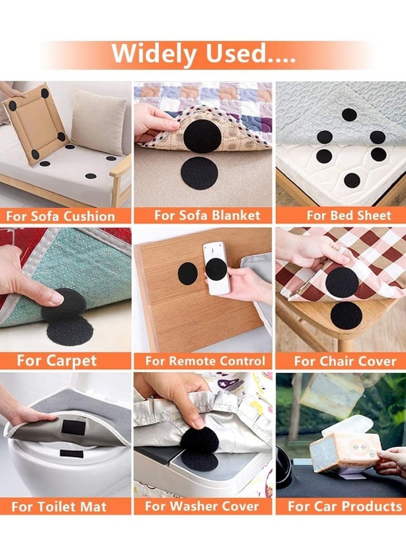 10pcs Reusable Rug Grippers Sofa Cushion Fasteners, Washable Rug Pads Carpet Stickers, Fixed Rug Pads Non-Slip for Wooden and Hard Floors, Floor Mats, Tile Floors, Carpets (Round)  - Image 4