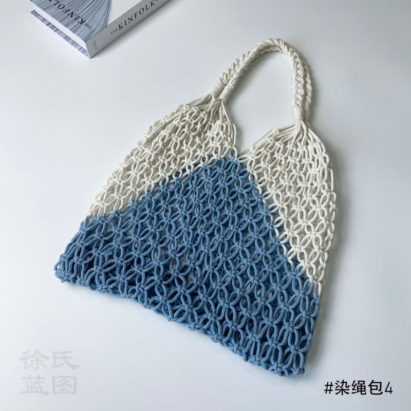 Dali Tie-Dye Versatile Women'S Armpit Bag Holiday Style Beach Bag Portable Hollow Woven Mesh Bag - Image 2