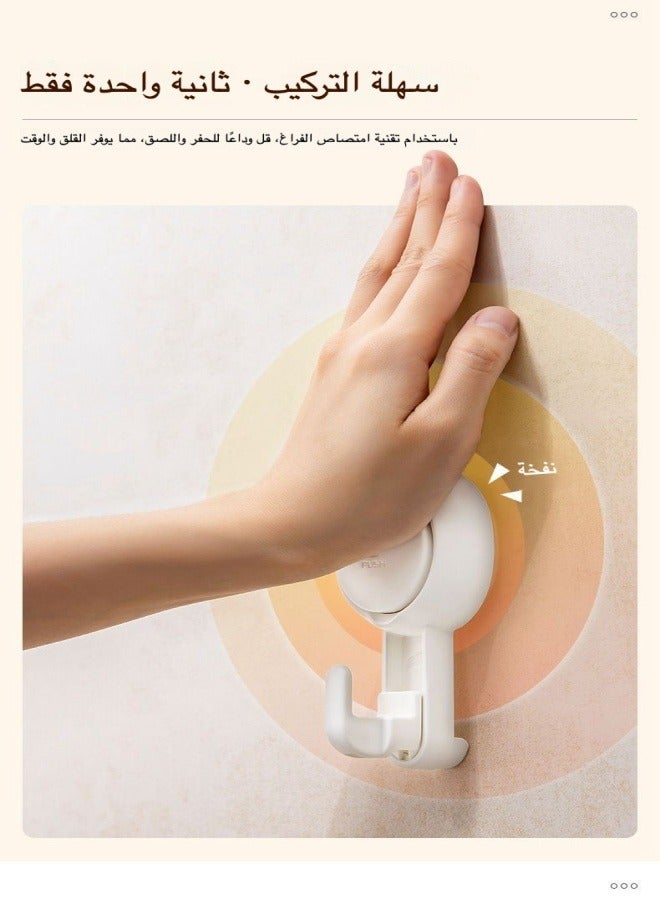 Suction Hooks Strong Vacuum Suction Cup Hooks Drill-Free Removable Plastic Hooks Strong Suction Hanger Holds Up To 5kg Kitchen Bathroom Suction Hook For Robes Towels Loofahs Coats  - Image 3