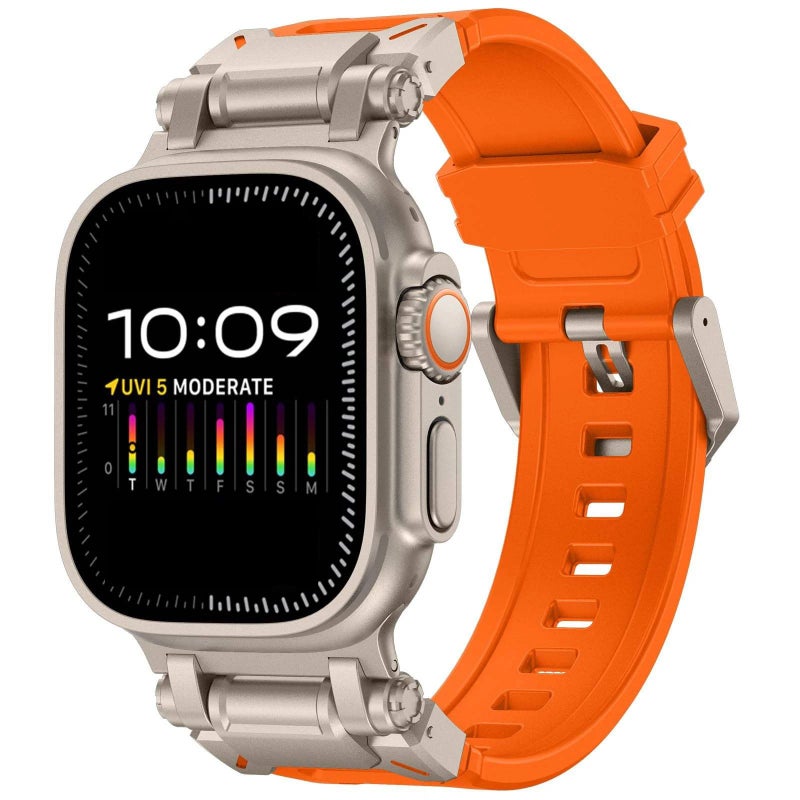 Y&D New Designer Luxury Replacement Rubber Strap – High-Quality Sport Silicone Watch Band for Apple Watch Ultra 2 49mm, Durable Comfortable & Easy to Install - Image 2