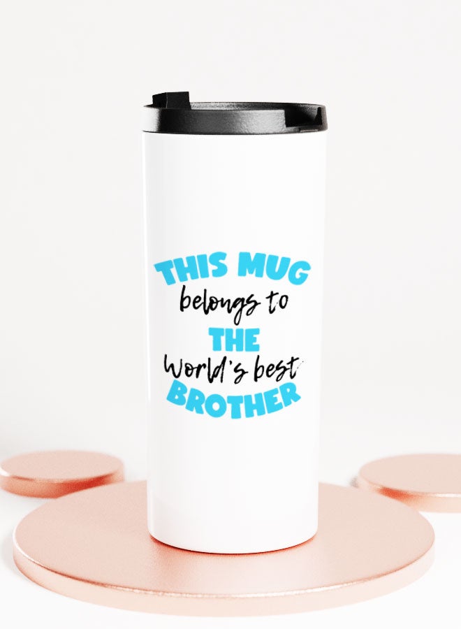 LIT كوب أبيض هدية لأفضل أخ في العالم كوب مستقيم أفضل اقتباس لأفضل أخ هدية لأفضل عائلة في العالم - Image 1