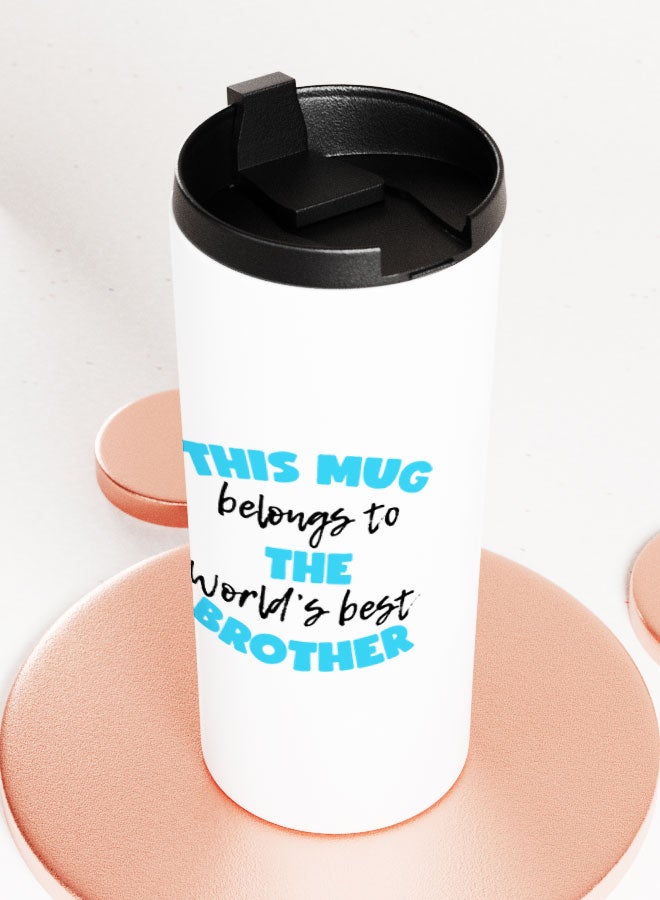 LIT كوب أبيض هدية لأفضل أخ في العالم كوب مستقيم أفضل اقتباس لأفضل أخ هدية لأفضل عائلة في العالم - Image 3