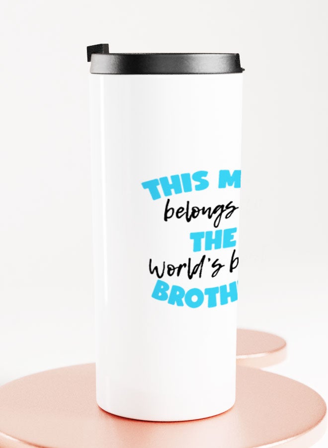 LIT كوب أبيض هدية لأفضل أخ في العالم كوب مستقيم أفضل اقتباس لأفضل أخ هدية لأفضل عائلة في العالم - Image 2