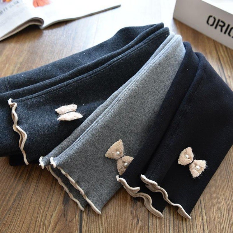 Girls' Leggings Fleece-Lined Thickened Little Girl'S Long Pants Children'S Warm Pants Outer Wear Winter Baby'S Cotton Pants - Image 5