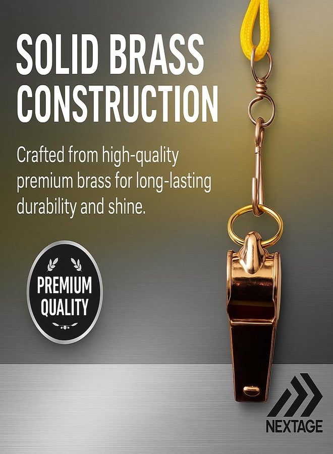 Nextage Premium Brass Whistle for Sports, Safety, and Training | Durable Metal Whistle with Loud Sound | Ideal for Coaches, Referees, Lifeguards, Dolphin Training Whistle and Outdoor Activities - Image 2