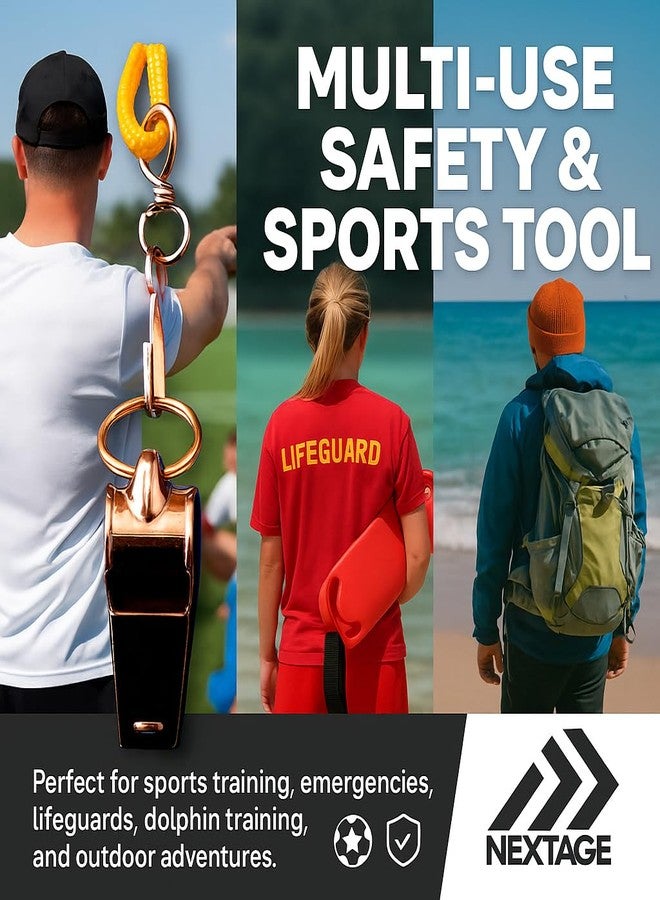Nextage Premium Brass Whistle for Sports, Safety, and Training | Durable Metal Whistle with Loud Sound | Ideal for Coaches, Referees, Lifeguards, Dolphin Training Whistle and Outdoor Activities - Image 4