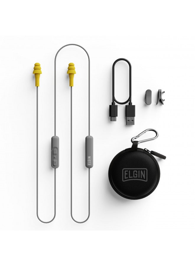 ELGIN Elgin Ruckus Wireless Bluetooth Earplug Headphones, 25 dB NRR, Noise Canceling Mic, 12-Hour Battery, IP65 Sweatproof, Compliant with OSHA Hearing Safety Standards  - Image 1