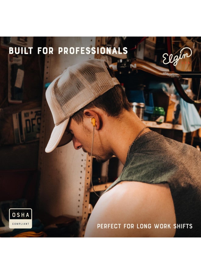 ELGIN Elgin Ruckus Wireless Bluetooth Earplug Headphones, 25 dB NRR, Noise Canceling Mic, 12-Hour Battery, IP65 Sweatproof, Compliant with OSHA Hearing Safety Standards  - Image 3