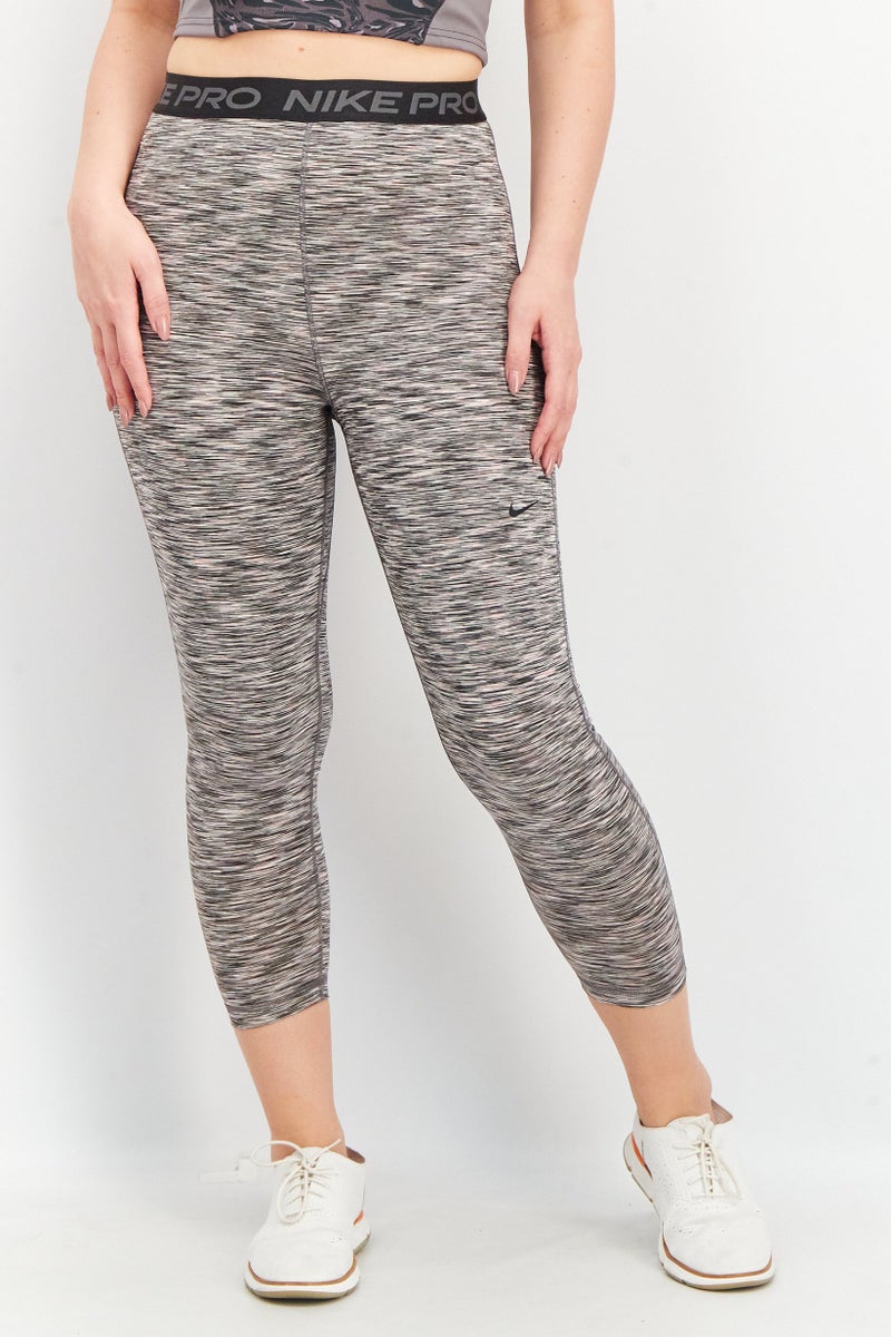 Nike Women Dry Fit Pull on Training Tights, Black/Grey Combo - Image 1