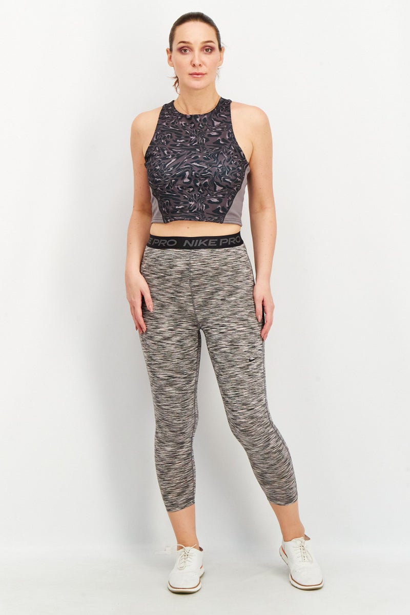 Nike Women Dry Fit Pull on Training Tights, Black/Grey Combo - Image 3