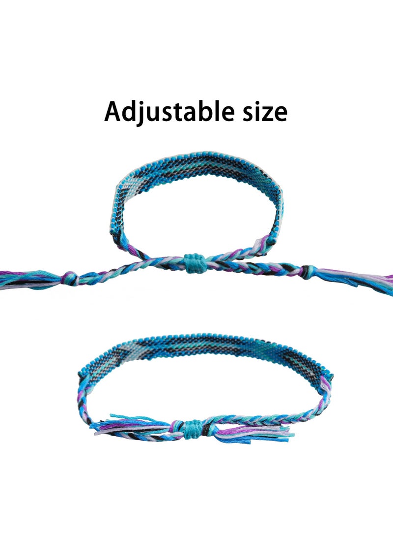 KHAJUL 12-Piece Nepal Woven Friendship Bracelets Handmade Braided String Adjustable Bulk Bracelet for Women Kids Girls - Image 4