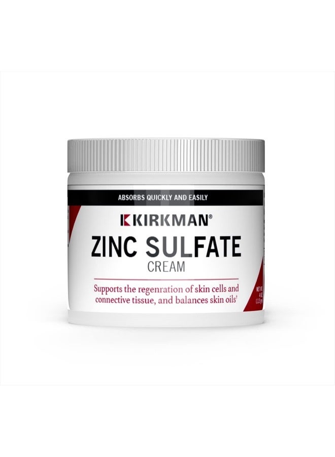Kirkman Zinc Sulfate Topical Cream - 4 fl oz - Fast Absorption - 10% Zinc Sulfate - Hypoallergenic - Image 1