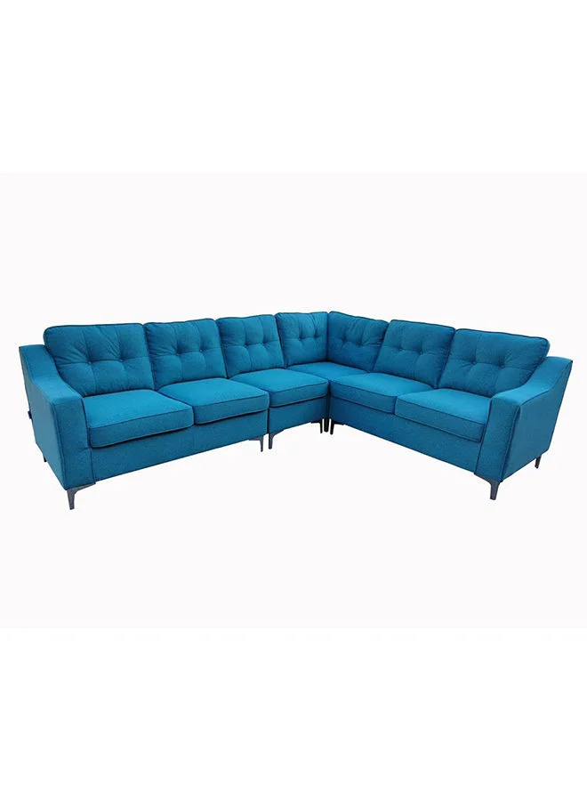 DANUBE HOME Tamara 5 Seater SectionaFabric Corner Sofa Modern Design L-Shape Sofas Living Room Furniture 130x80x88cm Turquoise