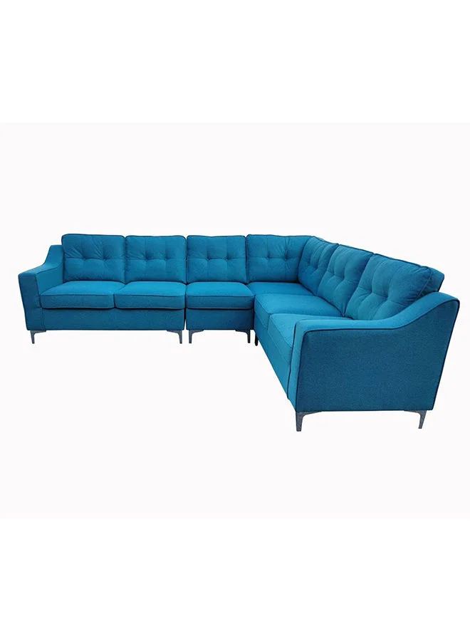 DANUBE HOME Tamara 5 Seater SectionaFabric Corner Sofa Modern Design L-Shape Sofas Living Room Furniture 130x80x88cm Turquoise