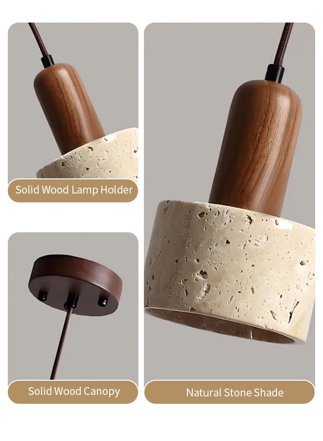 APEX 3 Color Temperature Simple Pendant Lamp Cave Stone Lampshade Compatible with Living Room Bedroom Kitchen Island Chandeliers - Image 2