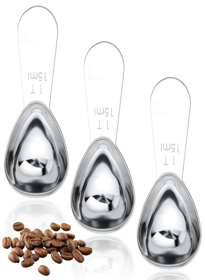 Elegaperma 3pcs Coffee Scoopers for Ground Coffee, 1 Tbsp Stainless Steel Measuring Spoon, Short Handle for Flour Tea Sugar Fits into Canisters - Image 1