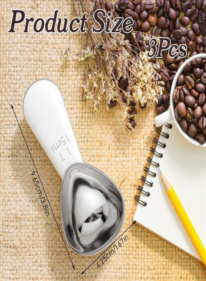 Elegaperma 3pcs Coffee Scoopers for Ground Coffee, 1 Tbsp Stainless Steel Measuring Spoon, Short Handle for Flour Tea Sugar Fits into Canisters - Image 2