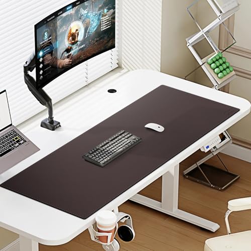 Cacoy 40" x 16" PU Leather Desk Pad Blotters, XXL Large Computer Mouse Pad for Office and Home Work, Waterproof Desk Mat Protector Gaming Keyboard Mousepad (Dark Brown) - Image 3