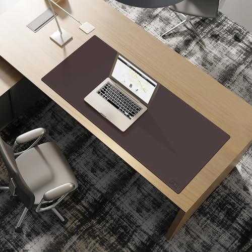 Cacoy 40" x 16" PU Leather Desk Pad Blotters, XXL Large Computer Mouse Pad for Office and Home Work, Waterproof Desk Mat Protector Gaming Keyboard Mousepad (Dark Brown) - Image 4