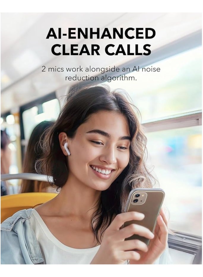 K20i by Anker, Semi-in-Ear Earbuds, Bluetooth Wireless, 36H Playtime, Fast Charge, Clear Sound, Comfortable Fit, ENC 2-Mic Clear Calls, Custom EQ, IPX5, Bluetooth 5.3, App Control White - Image 5