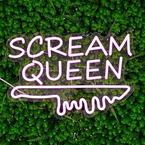 LULANMP Scream Queen Neon Sign for Wall Decor Dimmable Neon Knife Sign for Teen Girl Room Pink LED Letter Neon Sign Room Dorm Art Wall Decor (16.5''*11'') - Image 2