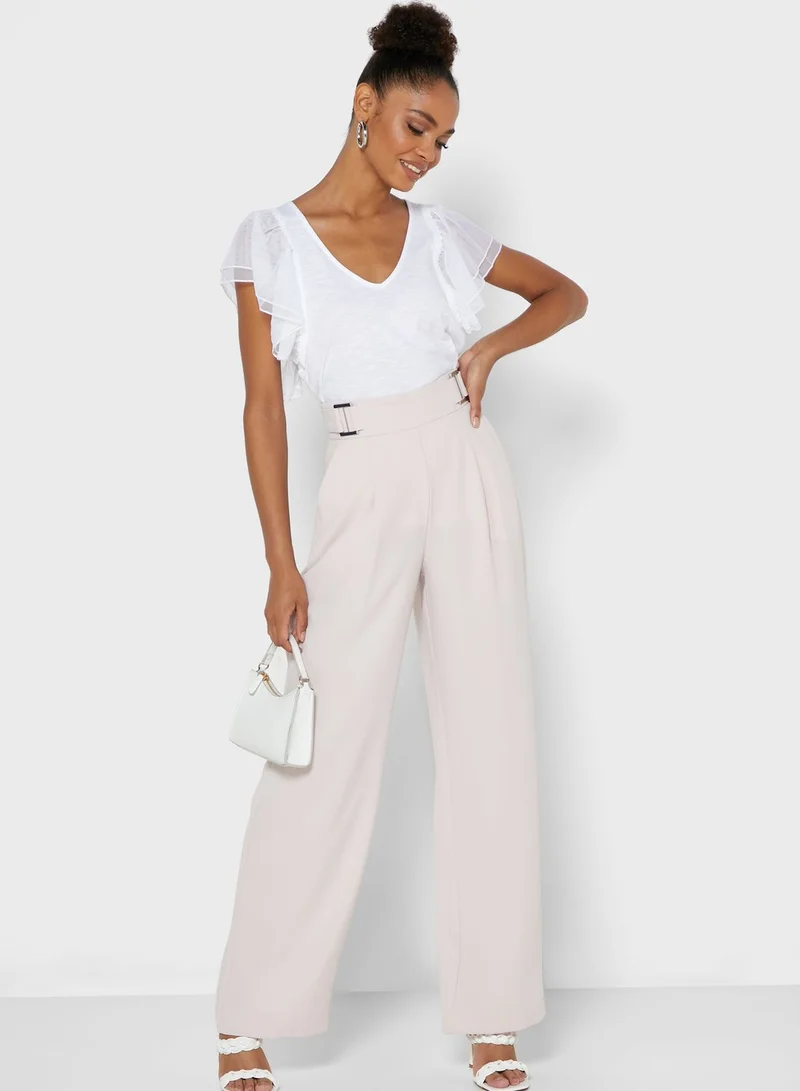 River Island Petite Bethany Double Frill T-Shirt