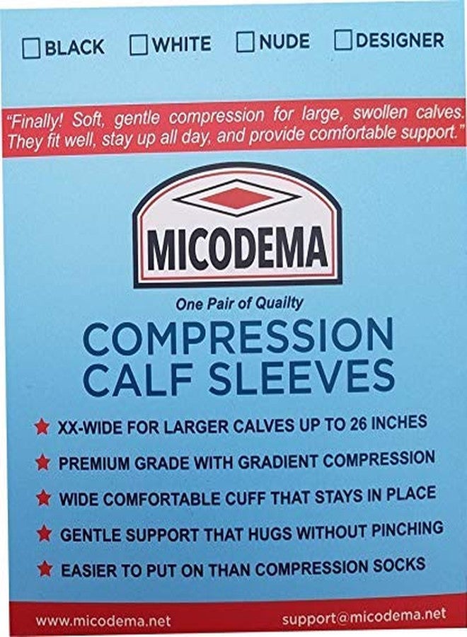 MICODEMA أكمام ضغط الساق من MICODEMA عريضة للغاية - دعم متدرج مهدئ مع أساور مريحة، أبيض. - Image 3