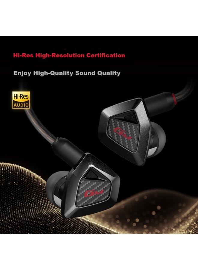 EDIFIER سماعات إديفير هيكات القتالية السلكية عالية الدقة، سماعة موسيقية من فئة عشاق الصوت، 3.5 مم مفردة مع ميكروفون، سماعات ألعاب كمبيوتر FPS، سدادات أذن مثلث دلتا، سوداء - Image 1