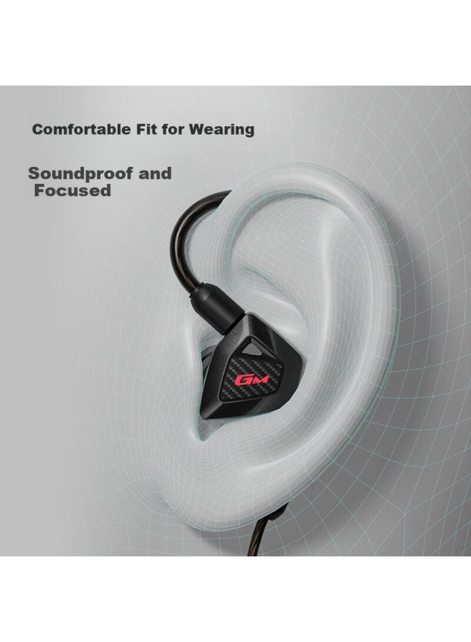 EDIFIER سماعات إديفير هيكات القتالية السلكية عالية الدقة، سماعة موسيقية من فئة عشاق الصوت، 3.5 مم مفردة مع ميكروفون، سماعات ألعاب كمبيوتر FPS، سدادات أذن مثلث دلتا، سوداء - Image 4