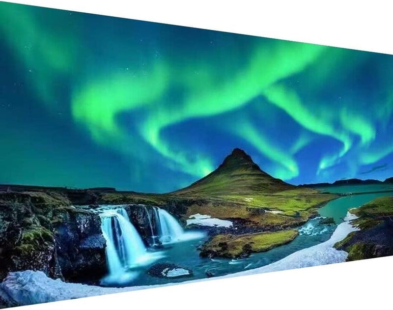 طقم رسم الماس أضواء الشفق 275 × 157 بوصة طقم رسم الماس 5D للبالغين والأطفال مناسب جداً للترفيه المنزلي وزينة الجدران هدية للأطفال والبالغين