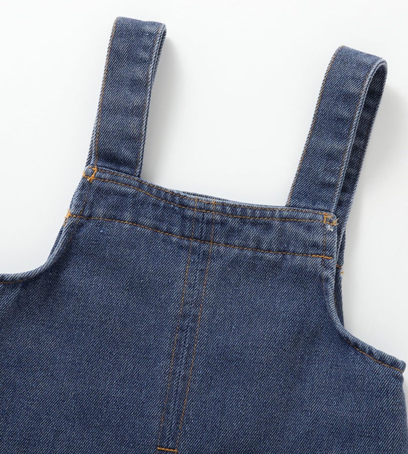 DOCOLL Baby Denim Overall Toddler Soft Cute Workwear Bib Pants Jeans Jumpsuit Button Shoulder Straps Outfit Blue 2-3T - Image 5